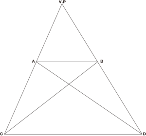 基準となる｢台形｣を作り、中心を求める対角の線を引きます。