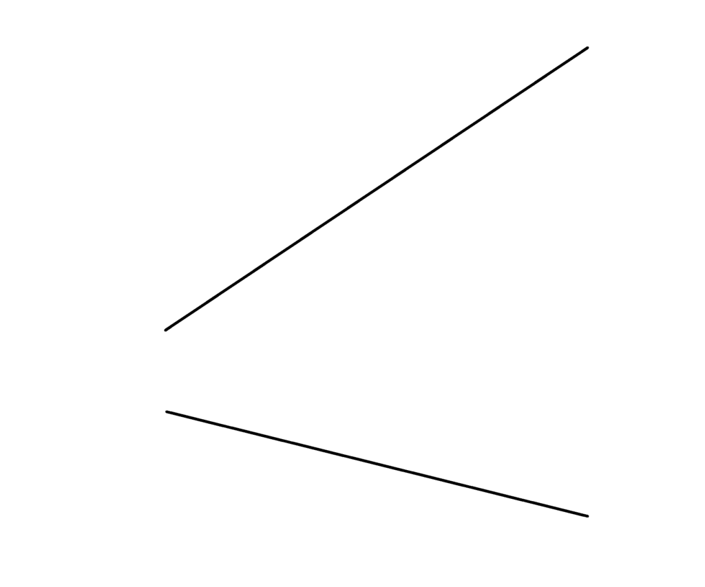 基準となる空間パース線を2 本引きます。